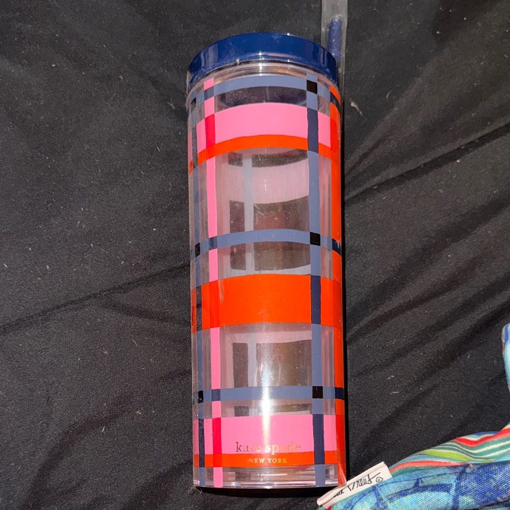 Kate Spade Colorful Plaid Tumbler